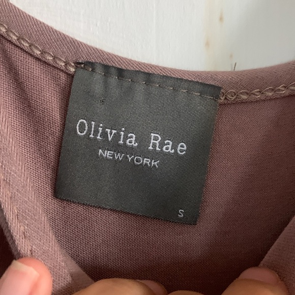 Olivia Rae stretchy a line midi dress with pockets dusty rose neutral color - Picture 3 of 4